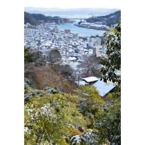 千光寺公園から見る尾道の雪景色