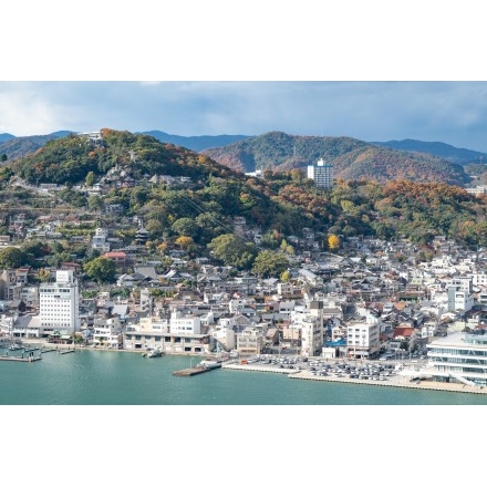 岩屋山から見る千光寺一帯の風景