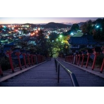 西國寺から見る元日の夜明け前の風景