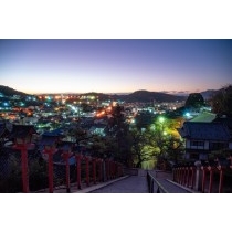 西國寺から見る元日の夜明け前の風景