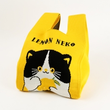 ニットトート レモンネコ